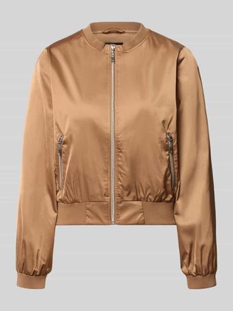 Monari Jacke mit Rundhalsausschnitt und Rei&szlig;verschlusstaschen in Camel, Gr&ouml;&szlig;e 34