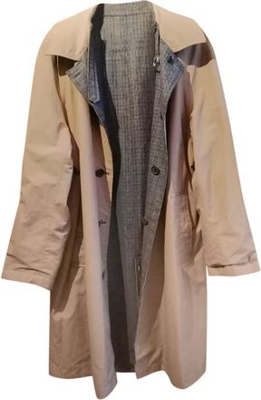 Lanvin Grey Check Tweed & Tan Reversible Mac Size XXL