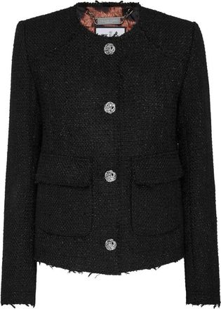 Philipp Plein Tweed Jacket LS - Dames - Blazers - Zwart - S - Tweed - Jassen