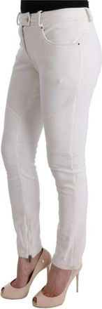 Ermanno Scervino Slim Fit Katoenen Broek - Dames - Chinos - Wit - XS - Katoen - Broeken