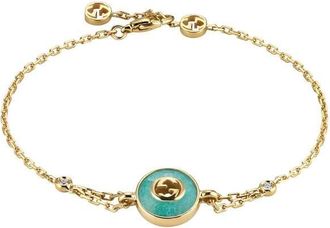 Gucci Interlocking G 18k Yellow Gold Chain Bracelet - YBA831910001