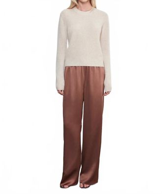 Enza Costa Silk Satin Pant In Nutmeg