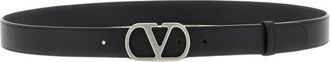 Valentino Garavani Black Vlogo Signature Buckle Belt