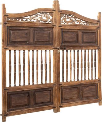Biscottini International Biscottini - Puerta De Madera Maciza Y Hierro, Para Uso Interior Y Exterior