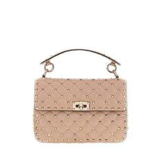 Valentino Garavani Antique Pink Nappa Leather Medium Rockstud Spike Handbag