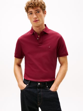 Tommy Hilfiger Poloshirt TOMMY HILFIGER 1985 REGULAR POLO, Herren, Gr. XL, rot (deep rouge), Piqu&eacute;, Obermaterial: 96% Baumwolle, 4% Elasthan, hoch geschlossener Auss