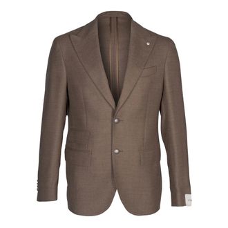 L.B.M. 1911 L.b.m. 1911, Jassen, Heren, Bruin, M, Wol, Single-breasted Jacket