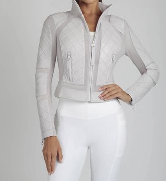 Blanc Noir Classic Mesh Moto Jacket In Orchard Tint