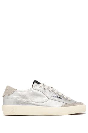 Autry Silver Windscape Laminated Canvas Sneakers
