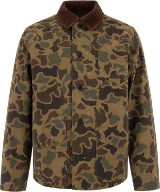 Filson Camouflage Velvet Collar Cotton Overshirt