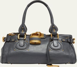 Chlo&eacute; Paddington Padlock Shoulder Bag in Leather