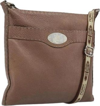 Fendi Pre-owned Leather Shoulder Bag - Dames - Vintage Schoudertas - Bruin - ONE Size - Leer - Vintage