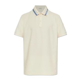 Moncler Polo Shirts, male, Beige, Size: XL Polo Shirt With Logo Patch