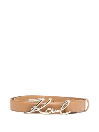 Karl Lagerfeld Signature belt - women - Leather - 95 - Brown