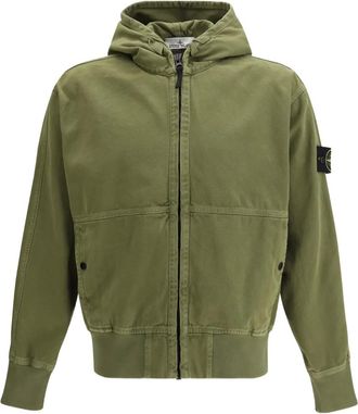 Stone Island hooded zip jacket - men - Cotton - S - Green