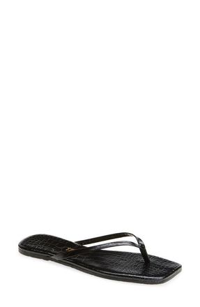 Tkees Lily Square Toe Flip Flop in Sable Croc at Nordstrom, Size 10