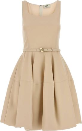 Fendi Cream Wool Blend Dress
