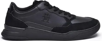 Tommy Hilfiger Black Leather Cupsole Sneakers