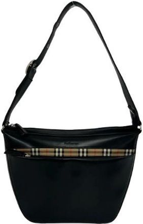 Burberry Borsa a spalla in pelle e tela Pre-owned - - Pre-owned - Donna - Nero - ONE SIZE