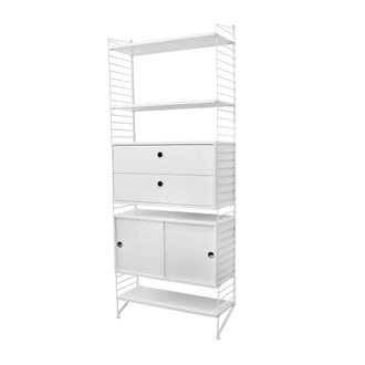 String Furniture String - Aufbewahrungskombination, 78 x 200 x 30 cm, weiss