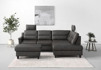 Sit&more Ecksofa »Farö L-Form« inklusive Federkern, wahlweise mit Bettfunktion und Bettkasten