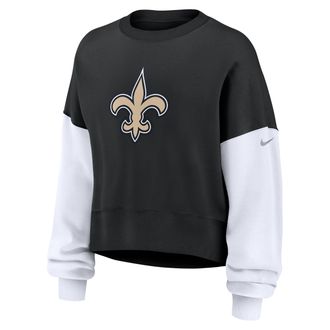 Nike New Orleans Saints Nike Womens NFL Pullover Crew in Black | 01D7093N7W-SD2