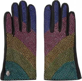 Kurt Geiger Kensington Crystal Gloves - Dames - Handschoenen - Veelkleurig - M - Leer - Accessoires