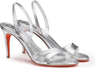 Santoni Womens mid-heel sandal in Silver at Nordstrom, Size 7.5