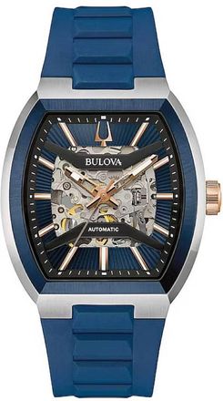 Bulova Maquina Automatic Blue Dial Mens Watch 98A318