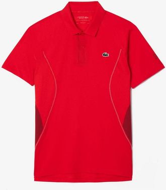 Lacoste Mens x Novak Djokovic Regular Fit Polo Shirt in Red - Size X-Large