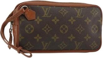 Louis Vuitton Pre-owned Clutches, female, Brown, Size: ONE SIZE Pre-owned Canvas Clutch