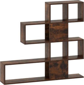 Costway Costway - 4-Tier Bookshelf Modern Ladder Style Room Divider-Coffee