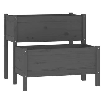 Berkfield Home Planter Grey 84.5x84x75 cm Solid Wood Pine