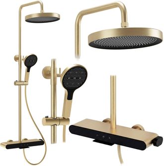 Rea Conjunto De Ducha Rea Farel Brush Gold
