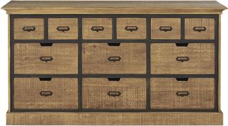 Maisons du monde Mostrador industrial con 12 cajones bicolor 156 cm