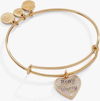 Alex and Ani Pray More Worry Less Bangle in Gold at Nordstrom