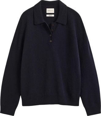 GANT Superfine Lambswool Rugger - Tops - Mujer - Azul - XS