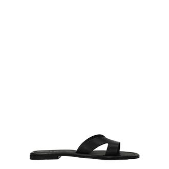 Kenzo Mujers Slip Ons Y Zuecos Opanka Cuero Negro