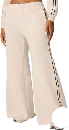 Fabletics Elevated Track Pant in Almond Milk/black at Nordstrom, Size Xx-Large