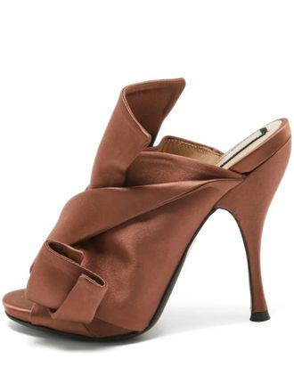 N°21 120mm knotted satin sandals - women - Leather/Satin/Leather - 37 - Brown