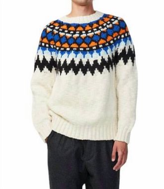 Nn.07 Felix Nordic Sweater In Ecru Multi