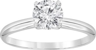 Grown Brilliance 1.00 Caratt 14K White Gold Round Cut Lab Grown Diamond Solitaire Engagement Ring for Women- Color/Clarity-JSI+