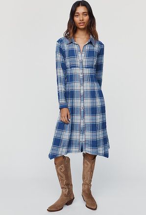 Pilcro Denim Waisted Midi Shirtdress