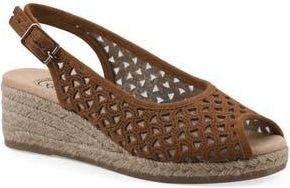 White Mountain Maize II Espadrille Wedge Sandal in Chestnut/smooth at Nordstrom Rack, Size 7.5