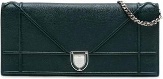 Dior Pre-owned Clutches, female, Green, Size: ONE SIZE Pre-owned Diorama Pochette