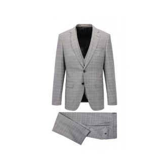 HUGO BOSS Heren, Pakken, Grijs, Maat: L Wol