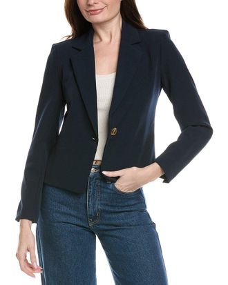 T Tahari Single Button Navy Blazer