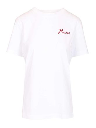 Marni White Cotton T-Shirt Bianco-Donna