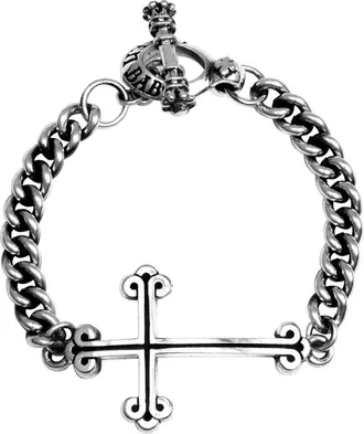 King Baby Chain Bracelet with Cross in Silver at Nordstrom