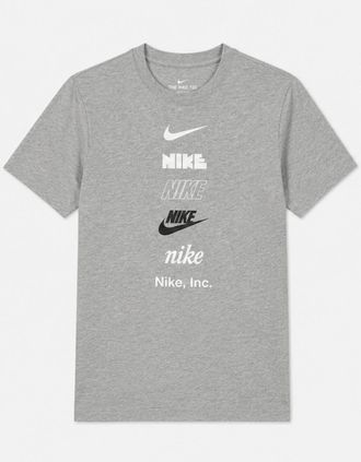Nike Mens Nike Mens Graphic Print Stack Logo T Shirt in Grey - Size: 40